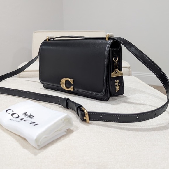 Coach Handbags - Coach Bandit Shoulder Bag CC416 – Black/Brass (B4/BK)